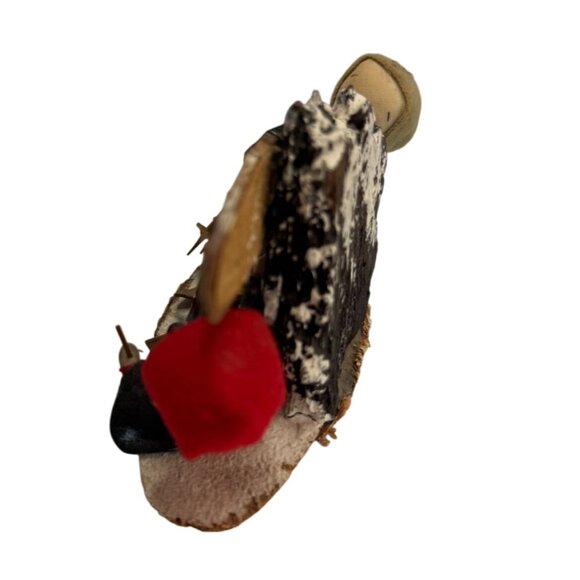 Vintage Japanese Ski Diorama Figurine Mt Zao Handmade Felt Wood Skiers Souvenir - Picture 4 of 7